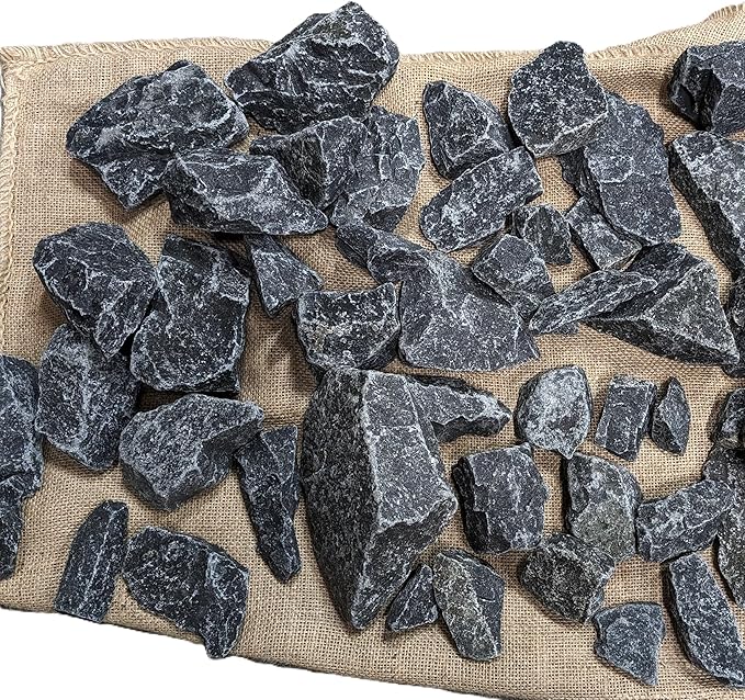 Loyly Sauna Rocks, 25 LB Box, Igneous Basalt Steam Sauna Stones, Dark Gray (25, Pounds)