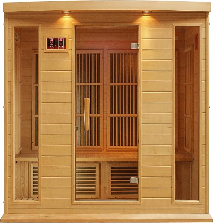 DYNAMIC SAUNAS Maxxus 4 Per Low EMF FAR Infrared Carbon Canadian Hemlock Sauna